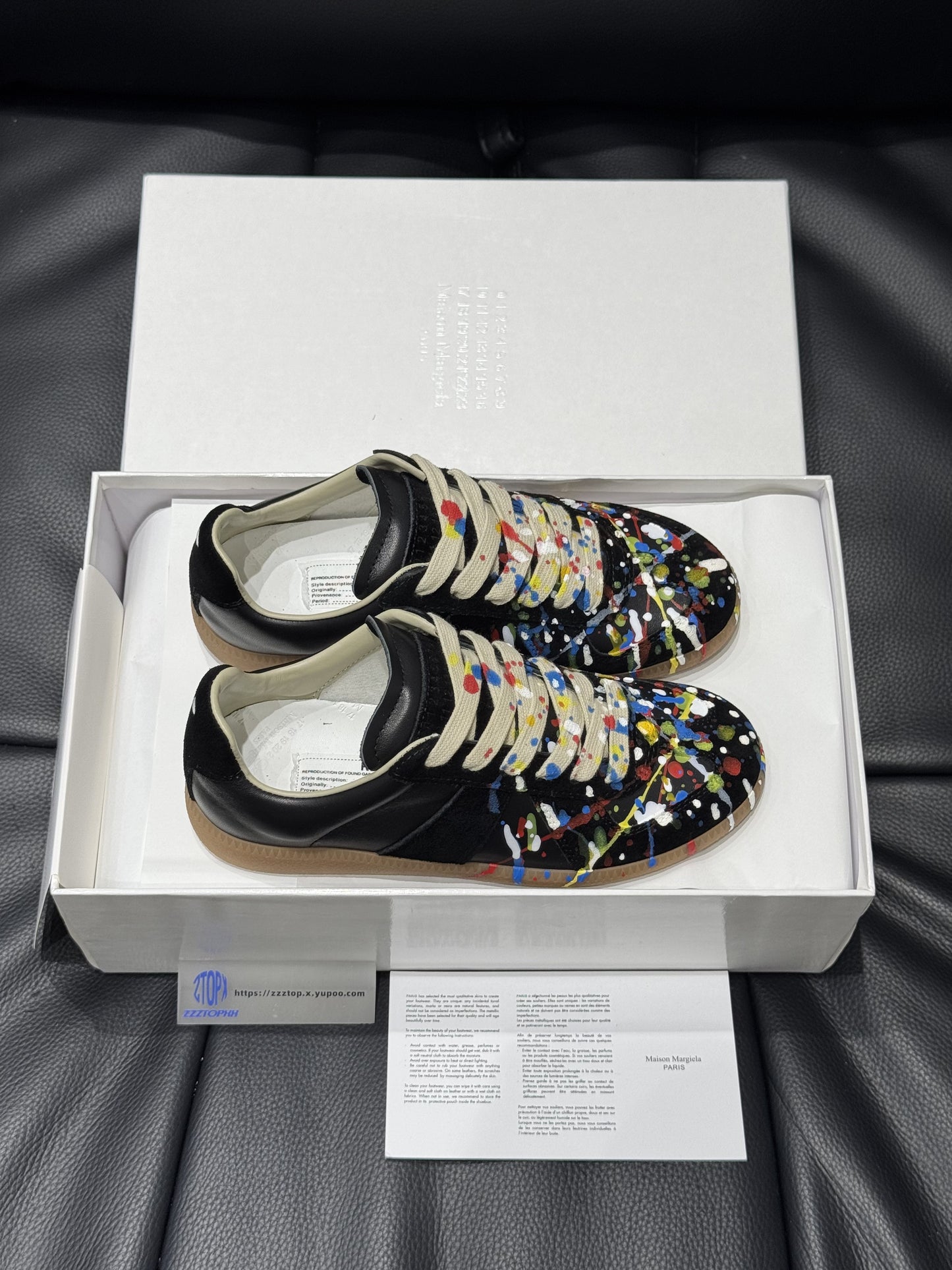 Margiela Replica Gats "Paint Splatter Black"