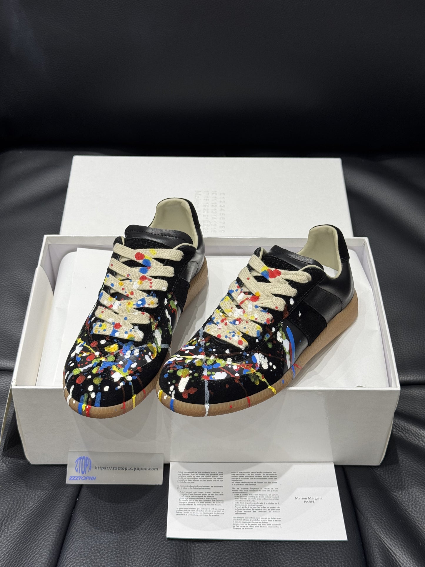Margiela Replica Gats "Paint Splatter Black"