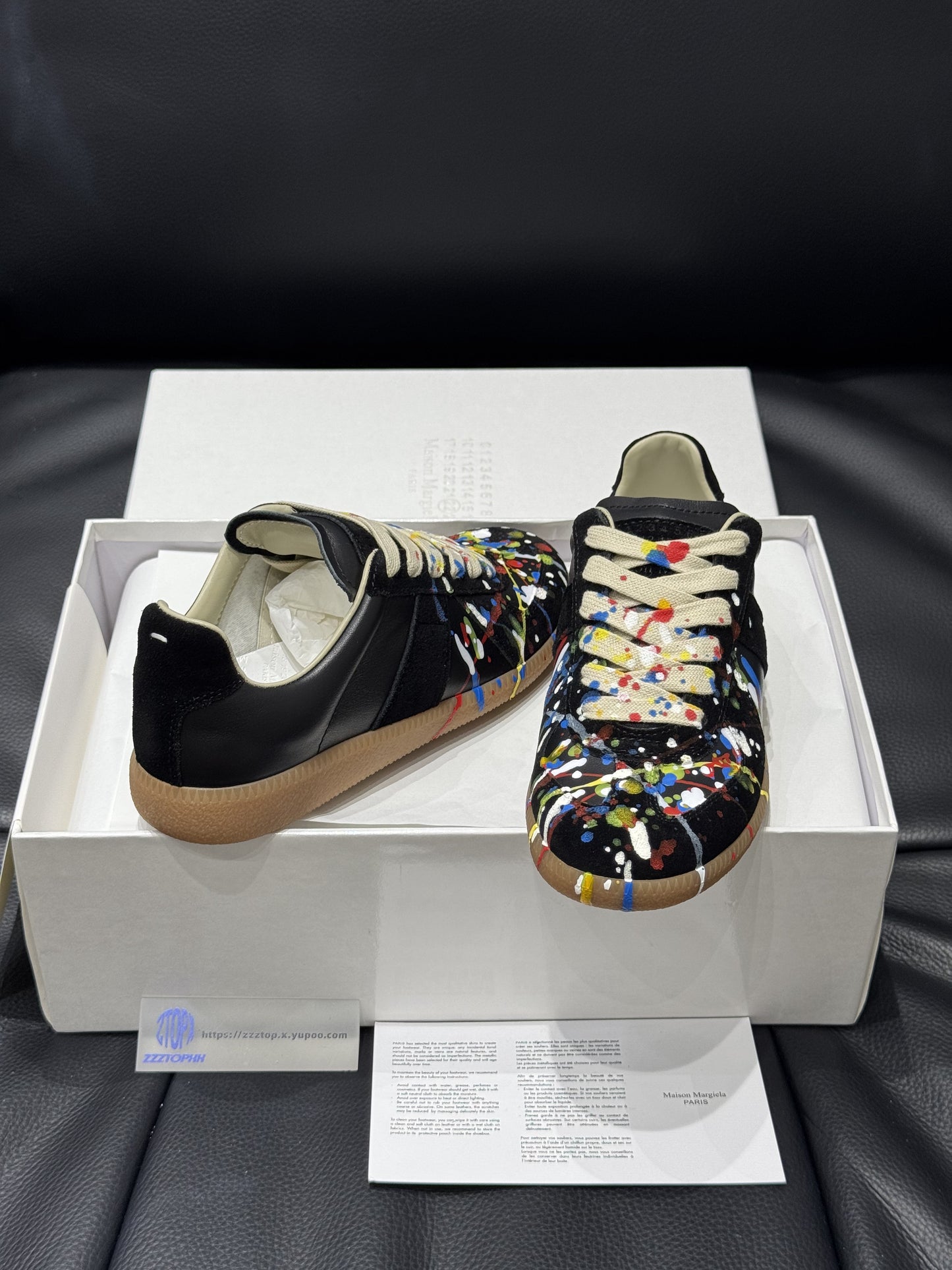 Margiela Replica Gats "Paint Splatter Black"
