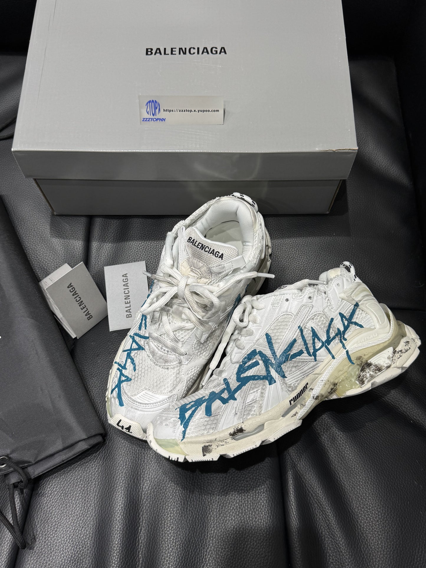 Balenciaga Runner Graffiti "White Blue"