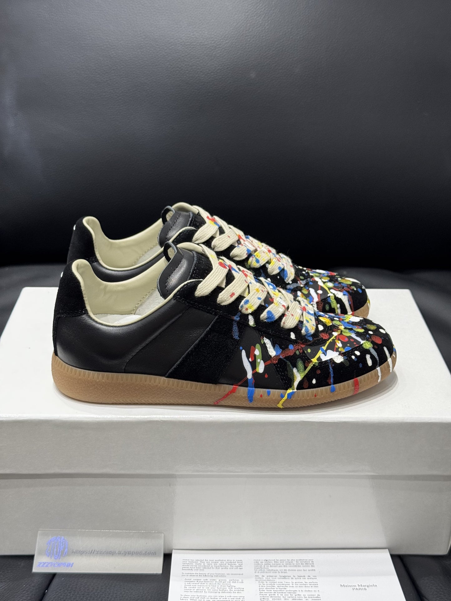Margiela Replica Gats "Paint Splatter Black"